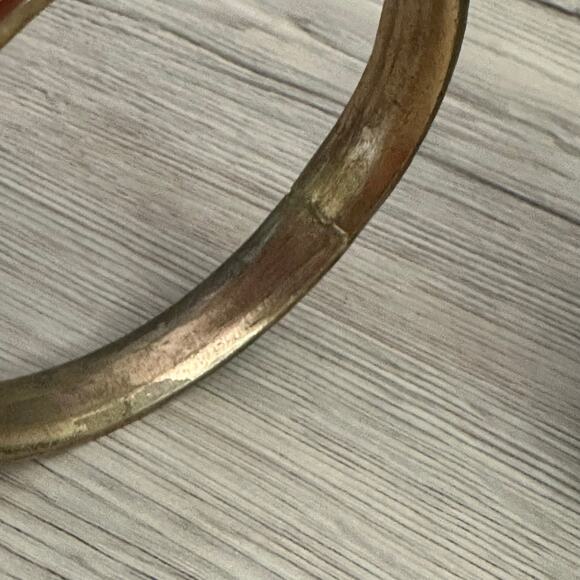 Vintage Dominique Piechaud Signed Enameled Bronze Bangle Bracelet - Picture 6 of 9